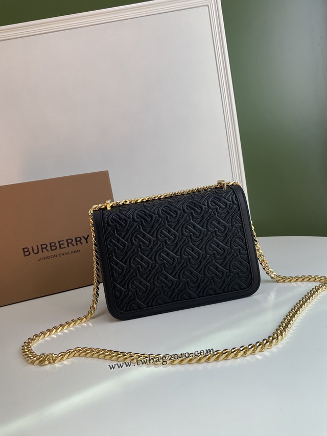 Burberry專門店新款小號TB刺繡絎縫鎖扣包 巴寶莉羔羊皮鏈條單肩斜挎女包 yxb1167